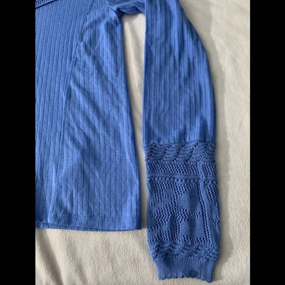 NWT $78 Free People Colette Long Sweater in Celendula Blue [SZ‎ Medium ]